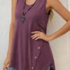 270720266a67edd39d6b6.jpeg Kadın Askılı Yuvarlak Yakalı Asimetrik Kesim Detaylı Viskon Bluz