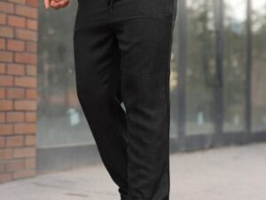 Erkek Beli Lastikli Pera Keten Pantolon