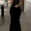 280720266a67f795c4168.png Kadın Omuz çoklu Askılı önü Taş Işlemeli Balık Kesim Janjan Krep Maxi Boy Elbise