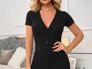 280720266a6805ead8ae1.png Kadın Kısa Kollu önü Düğmeli Mini Bodycon Fitilli Kaşkorse Tulum