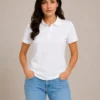 280720266a6938ac8c26a.webp 2li Polo Yaka Pike Kumaş Düğmeli Basic Tişört Günlük Rahat Kesim - Beyaz, Pembe