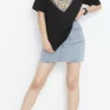 280720266a693bae87e45.webp 14 Şubat Sevgililer Günü Leopar Kalp Baskılı Oversize Bisiklet Yaka T-shirt - Siyah