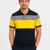 290720266a6946689cf72.webp Erkek Pike Kumaş Çizgili Polo Yaka Tişört Kısa Kol Yazlık T-Shirt - Lacivert