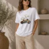 290720266a6947383857c.webp Erkek Motosiklet Baskılı Tişört Bisiklet Yaka Kısa Kol Yazlık T-Shirt - Beyaz