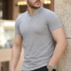 290720266a694770632f8.png Erkek Hakim Yaka Dokuma Pamuklu Kumaş Kısa Kollu T-shirt