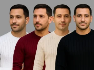 290720266a694a1b0c6d0.webp Erkek Fitilli Triko Bisiklet Yaka Kalın Kazak 4lü Set Beyaz-Bebek Mavisi-Gri-Siyah