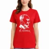 Atatürk Baskılı Tişört Kısa Kollu Bisiklet Yaka T-Shirt - Kırmızı