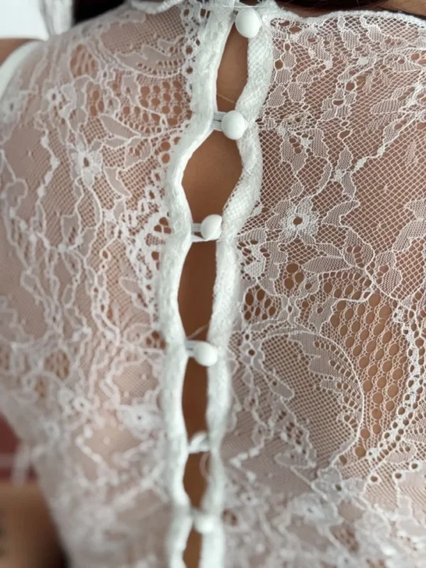 290720266a6951963533a.webp Dantel Detaylı Derin Dekolte Body Şık Kolsuz Yazlık Bodysuit - Beyaz