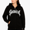 290720266a69621480eaf.png Oversize Kapüşonlu Sweatshirt Hoodie 3 İplik Şardonlu Pamuklu Kumaş, Önü Baskılı, Fermuarlı Rahat Kalıp, Kışlık Ve Sokak Stili Sweat - Siyah