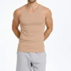 290720266a696ac3de4af.webp Erkek Fitilli Atlet Sıfır Yaka Slim Fit Arka Baskılı Spor Atlet - Bej