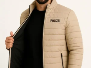Erkek Mikro Su İtici Kapitone Baskılı Astarlı Fermuarlı Bomber Mont - Bej
