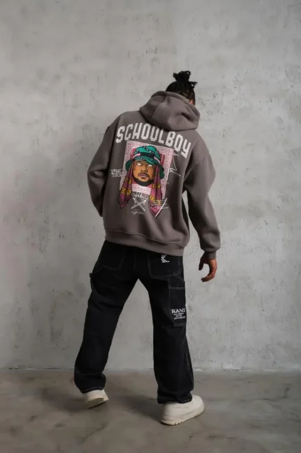 290720266a697108eb9dc.webp Erkek SCHOOL BOY Baskılı Kapüşonlu Sweat - Gri