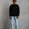Erkek Baskılı Sweat - Siyah