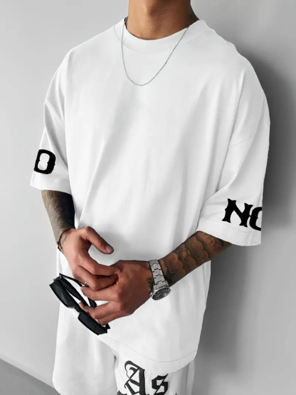 290720266a69802bbe4d8.png Baskılı Oversize Bisiklet Yaka T-shirt - Beyaz