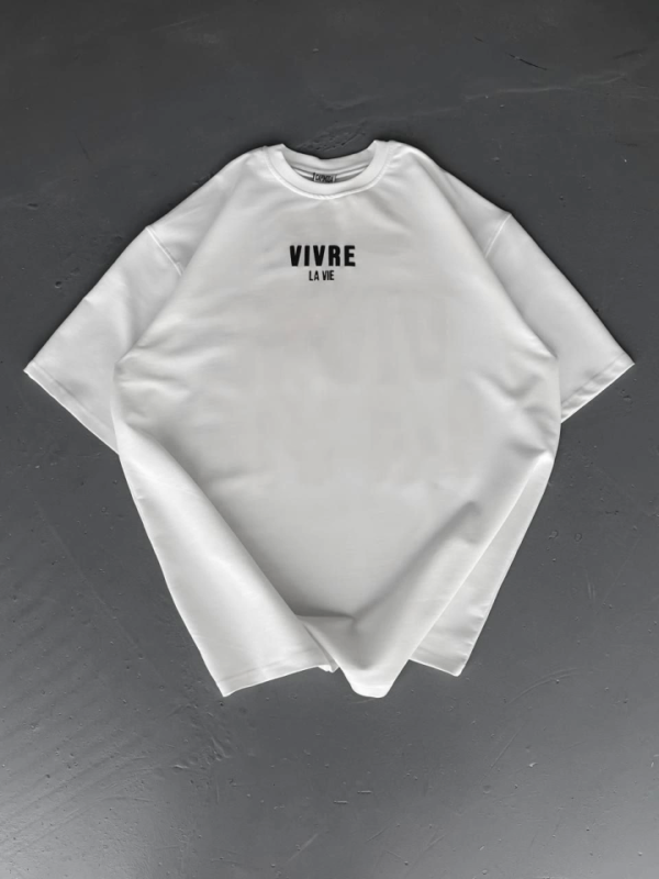290720266a69851950540.png Baskılı Oversize Bisiklet Yaka T-shirt - Beyaz