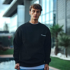 290720266a698ffbc2528.png Kışlık Bisiklet Yaka Oversize Baskılı SweatShirt - Siyah
