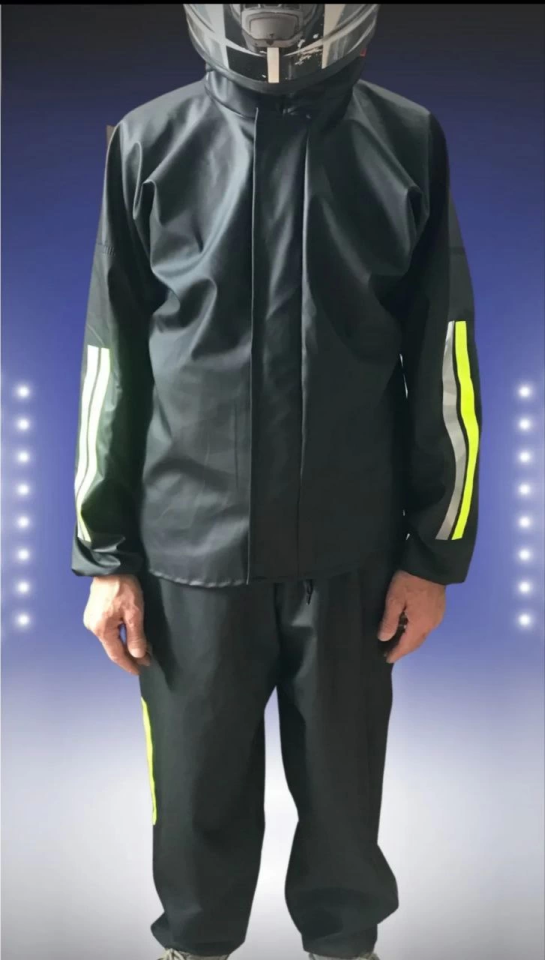 290720266a69911811d0b.png Unisex Tam Kalıp Motorcu Kurye Su Gecirmez Yağmurluk Takım - Siyah