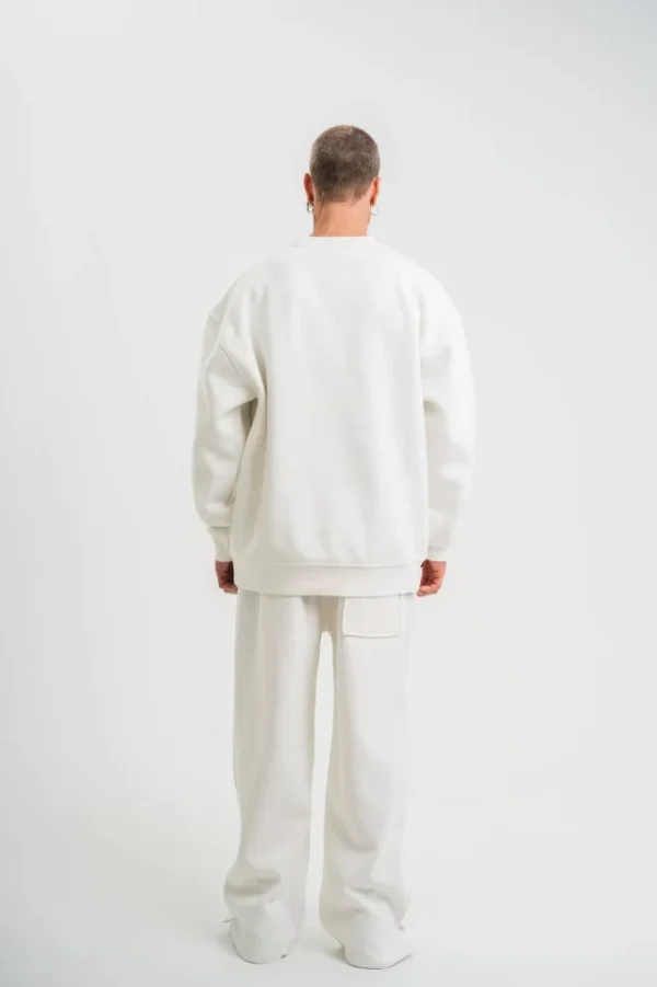 290720266a6991c7b4b6d.webp Uzun Kol Bisiklet Yaka Basic SweatShirt - Beyaz