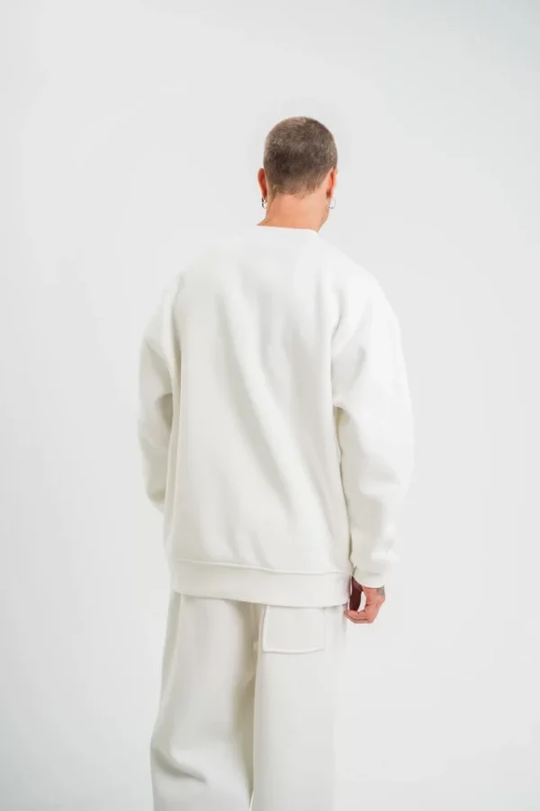 290720266a6991ca9fef7.webp Uzun Kol Bisiklet Yaka Basic SweatShirt - Beyaz