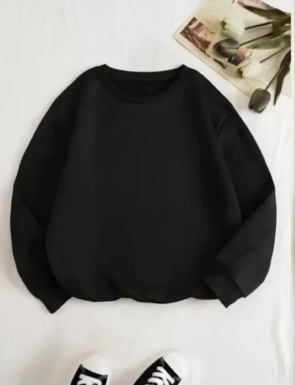 290720266a699411c1f1f.webp Üç İplik Biskilet Yaka Basic SweatShirt - Siyah