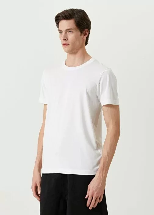 290720266a69a337a85ce.webp Unisex Basic Bisiklet Yaka Regular T-Shirt - Beyaz
