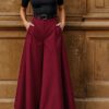 060820266a7448c5ee89d.jpeg Kadın Yüksek Bel Kemerli Double Kumaş Palazzo Pantolon