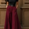 060820266a7448c905770.jpeg Kadın Yüksek Bel Kemerli Double Kumaş Palazzo Pantolon
