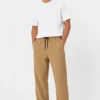 060820266a744e34479a9.webp Erkek 2li Bürümcük Kumaş Beli Lastikli Bağcıklı Bol Paça Pantolon - Beyaz/Vizon