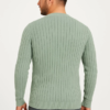 190820266a85727bae22f.png Erkek Bisiklet Yuvarlak Yaka Triko Kazak Pamuklu Kalın Fitilli Dokuma, Regular Fit Uzun Kollu Kışlık Model - Mint Yeşili